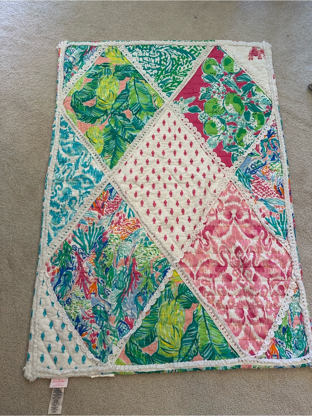 Lilly Pulitzer Pottery Barn Kids Patchwork quilt